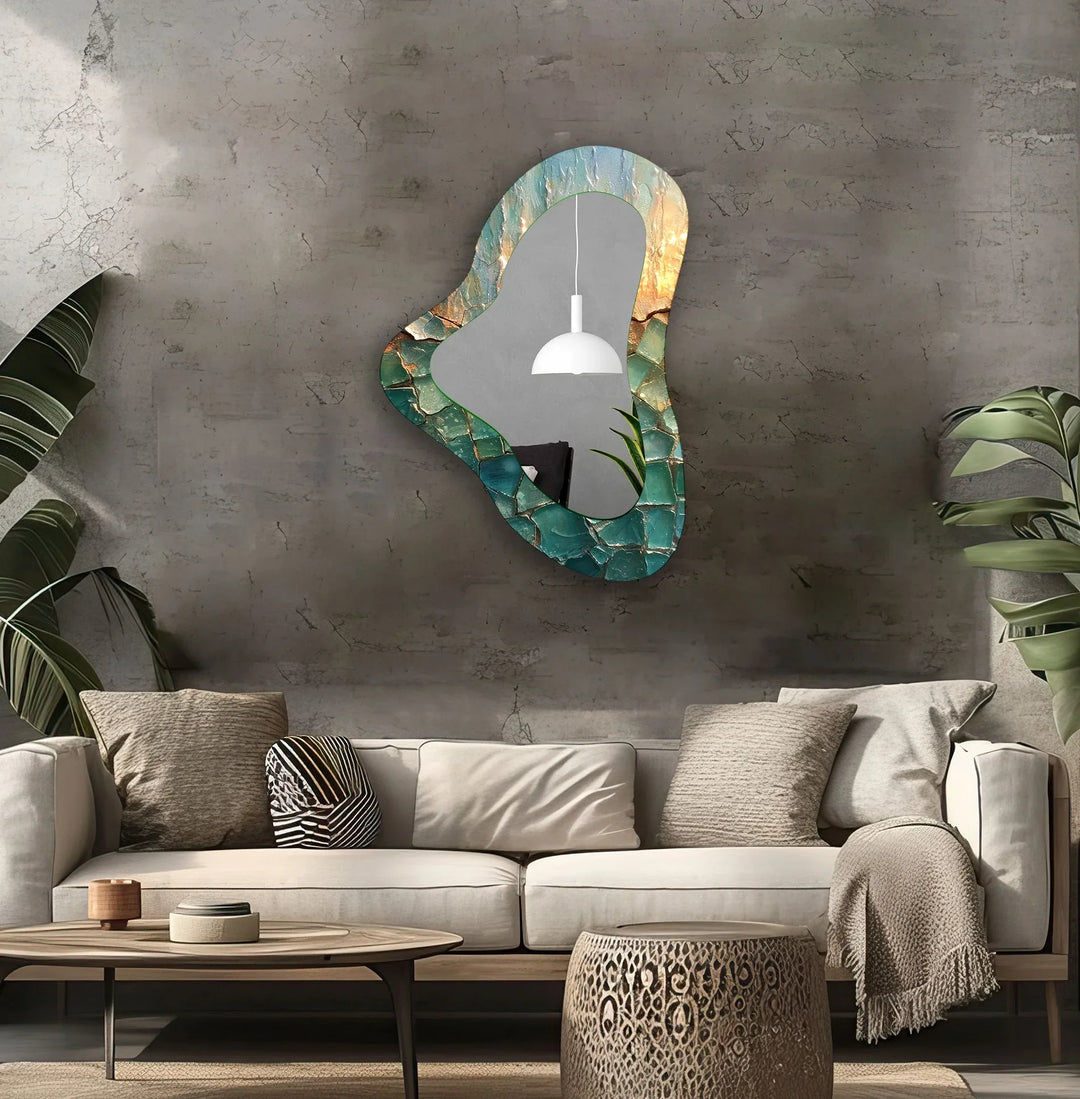 Pastel Green Aesthetic Glass Wall Mirror - MyPhotoStation