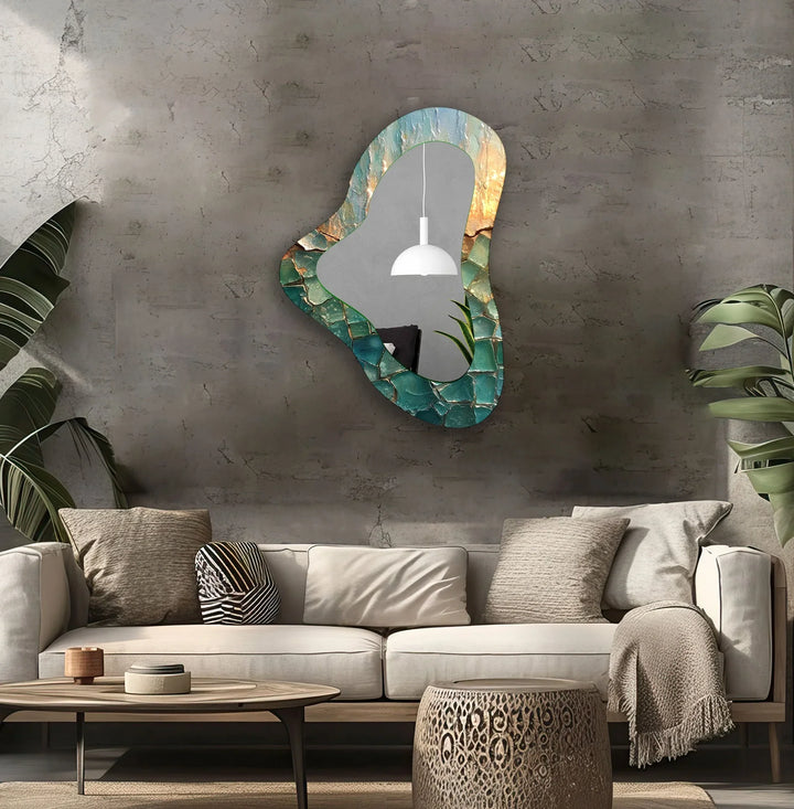 Pastel Green Aesthetic Glass Wall Mirror - MyPhotoStation
