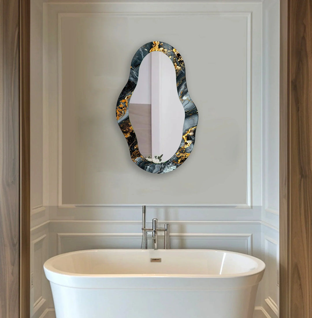 Black And Gold Small Wall Mirror - MyPhotoStation