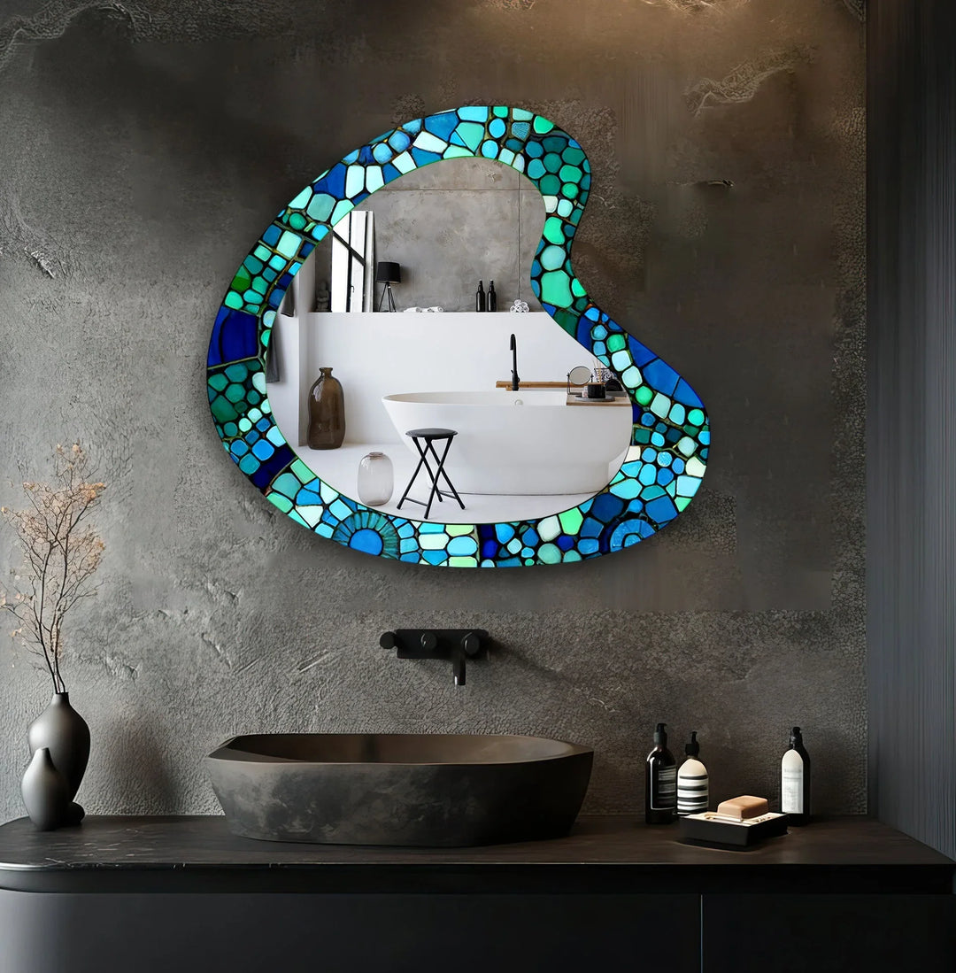 Mirror wall art inspired by geometric designs, adding sophistication to any decor style