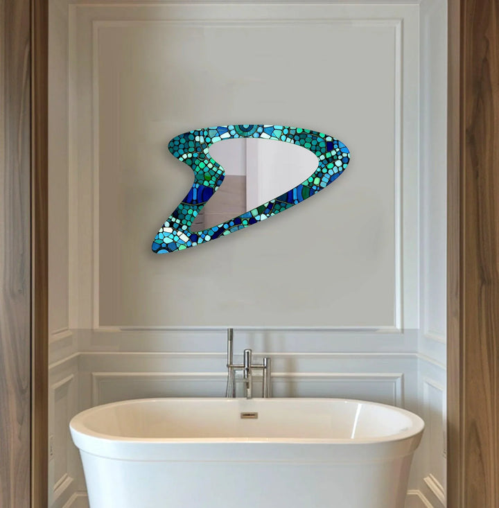 Mirrored wall art crafted with bold patterns for a modern and sophisticated touch