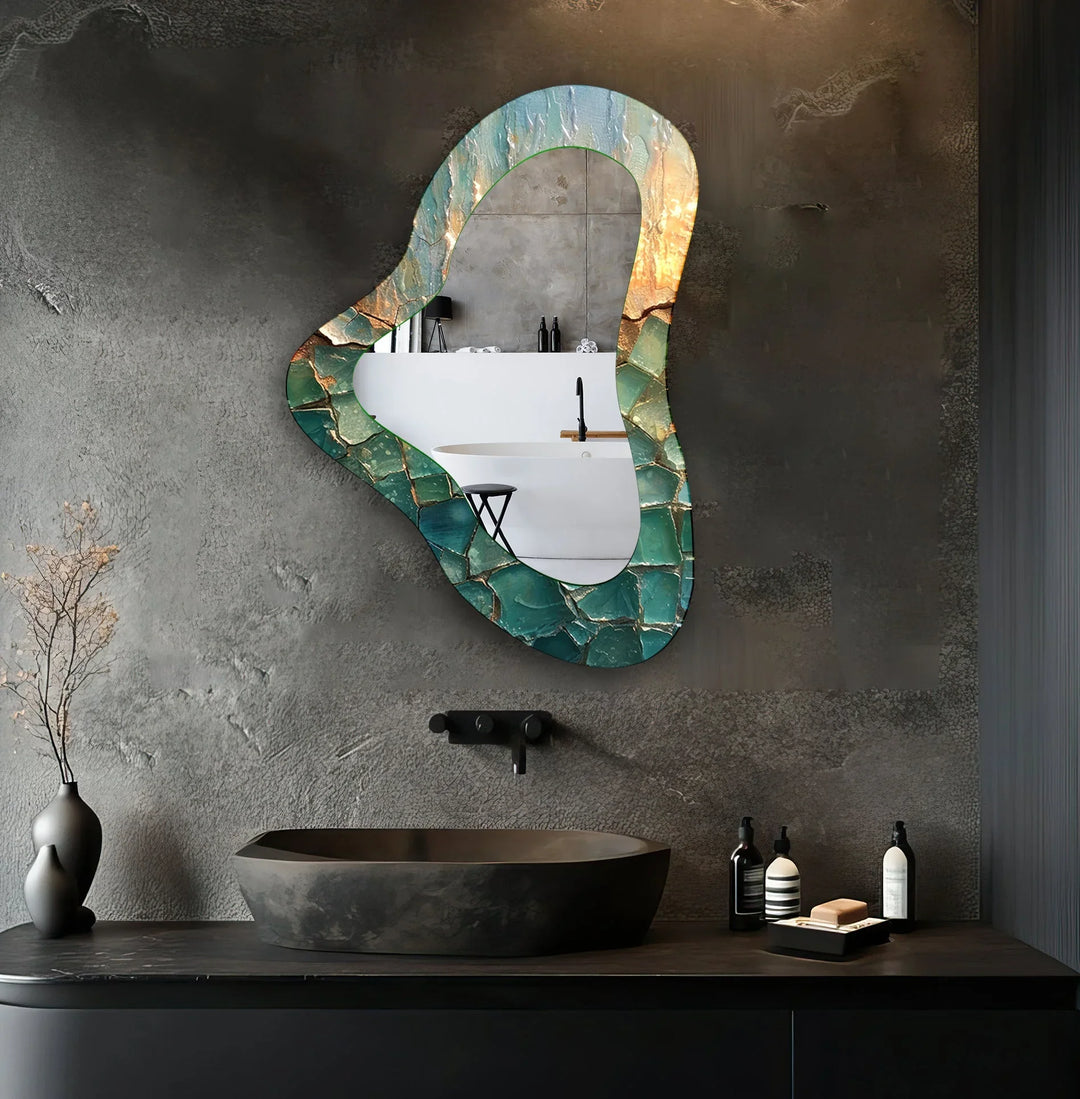 Pastel Green Aesthetic Glass Wall Mirror - MyPhotoStation