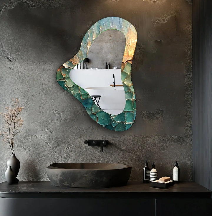 Pastel Green Aesthetic Glass Wall Mirror - MyPhotoStation