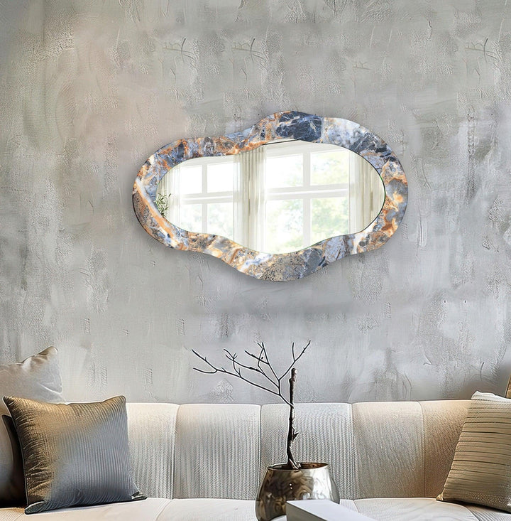Wall mirrors with artistic frames that serve as both functional and decorative pieces