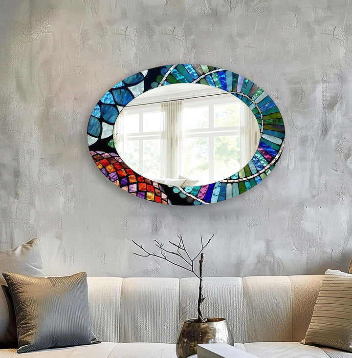 Mirrored wall art inspired by geometric elegance, perfect for adding depth and dimension
