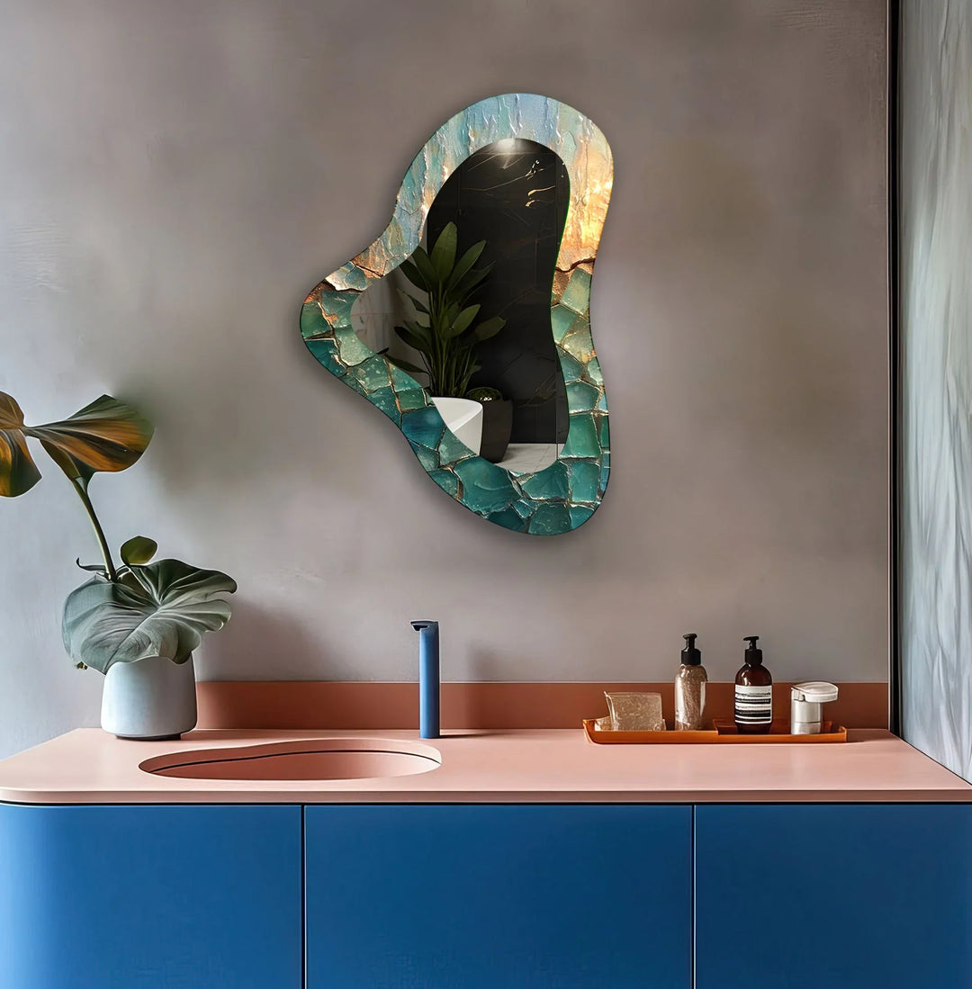 Pastel Green Aesthetic Glass Wall Mirror - MyPhotoStation