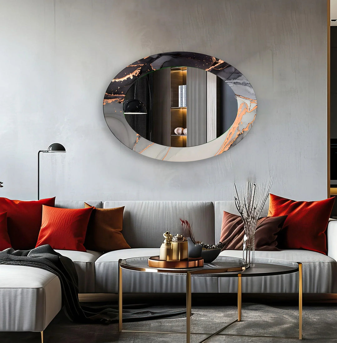 Mirror wall art inspired by geometric designs, adding sophistication to any decor style