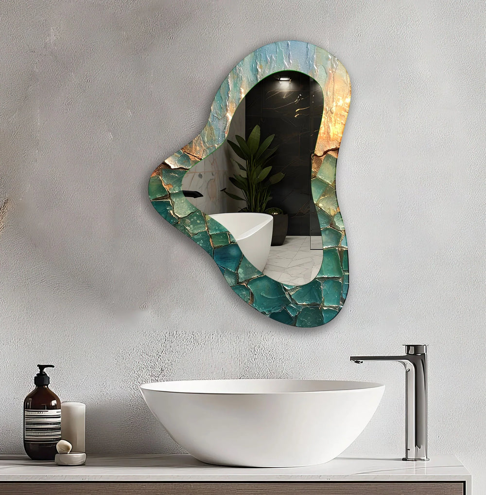 Pastel Green Aesthetic Glass Wall Mirror - MyPhotoStation