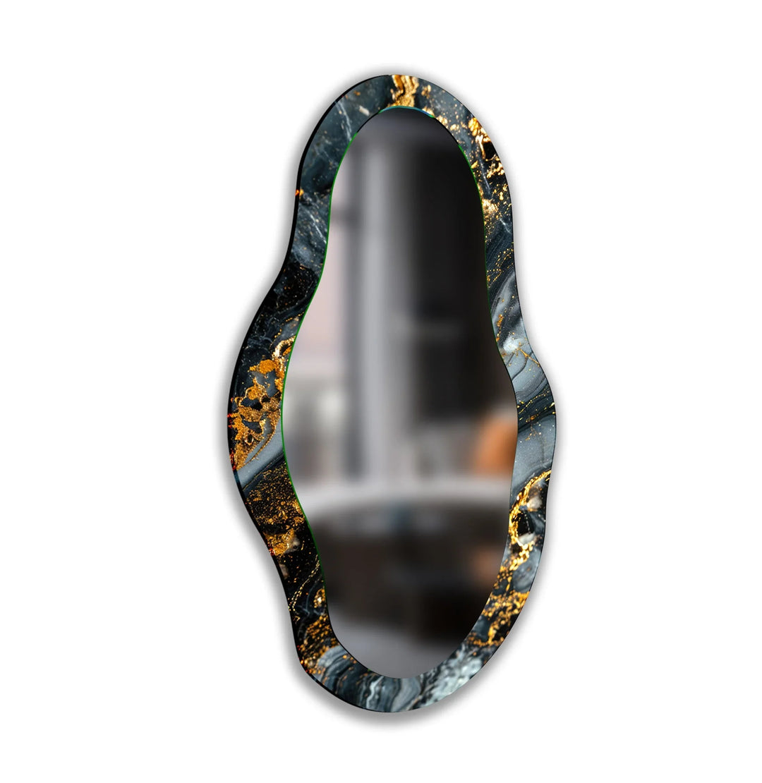 Black And Gold Small Wall Mirror - MyPhotoStation