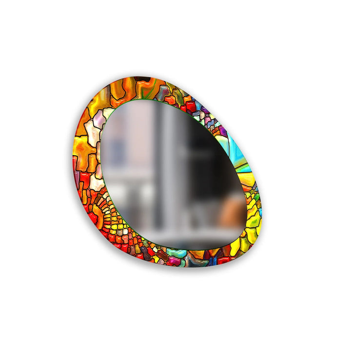 Red Stained Dining Room Wall Mirror - MyPhotoStation