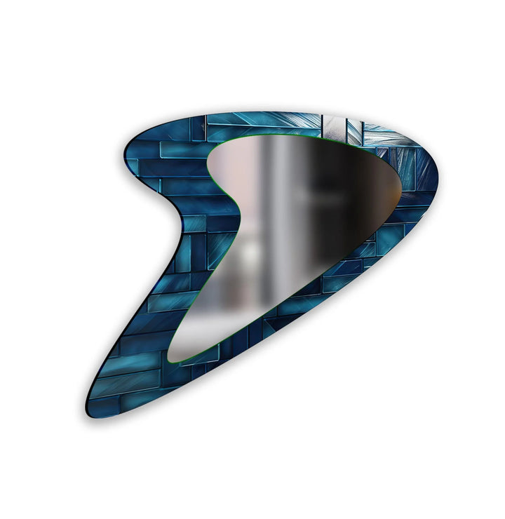 Vivid Blue Abstract Irregular Wall Mirror - MyPhotoStation