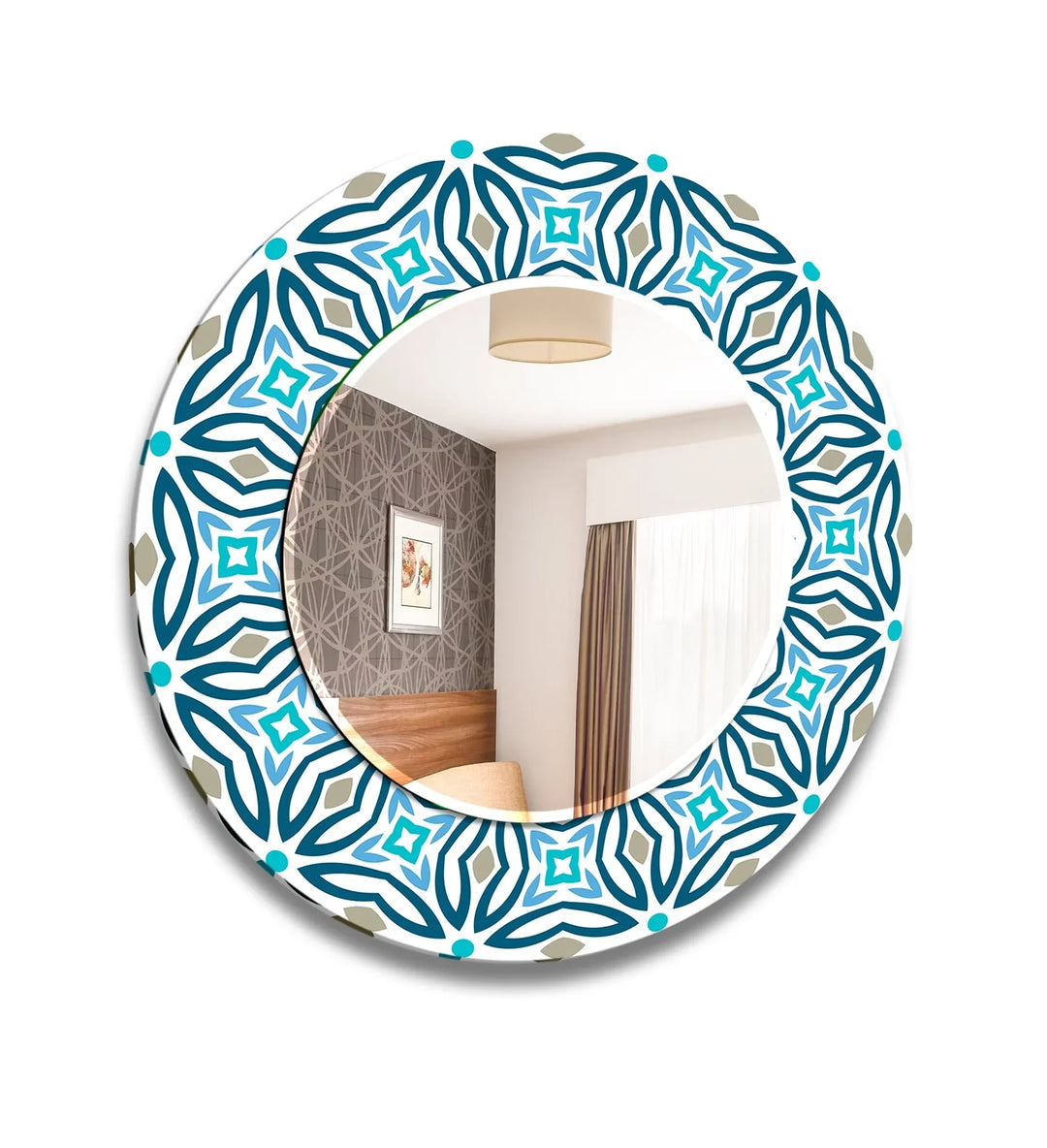 Mosaic Round Blue Wall Mirror living room mirror