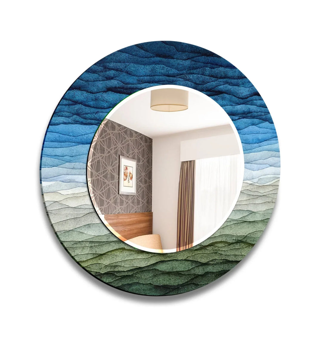 Blue & Green Waves Wall Mirror full length mirrors