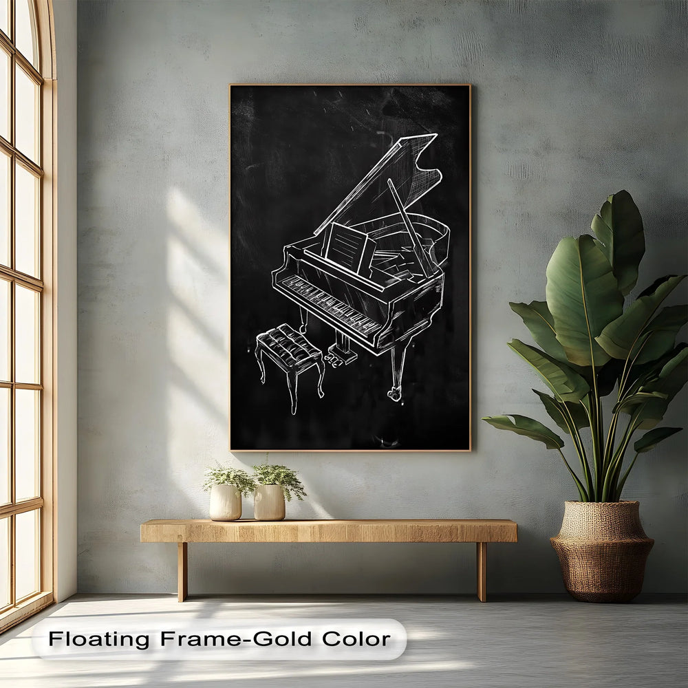 Chalkboard Grand Piano – Music-Inspired Canvas Wall Art - MyPhotoStation