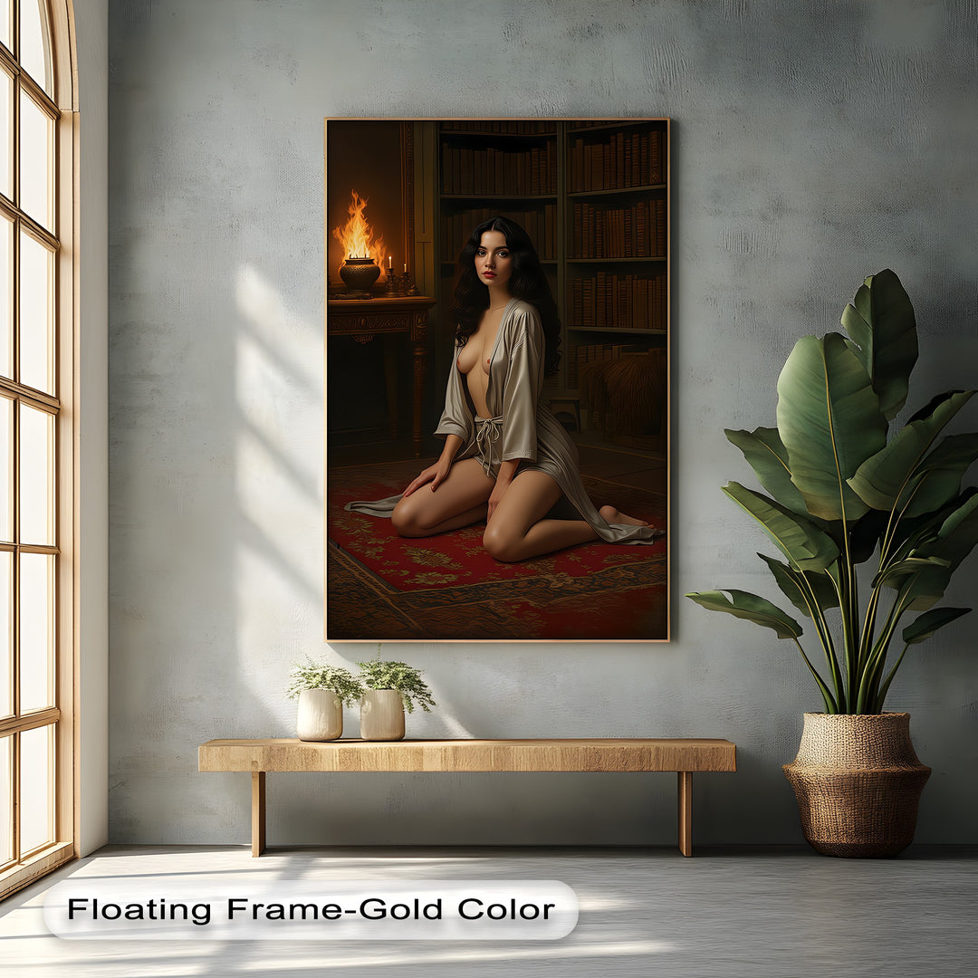 Velvet Flame  – Nude Canvas Print | Large Framed Wall Art