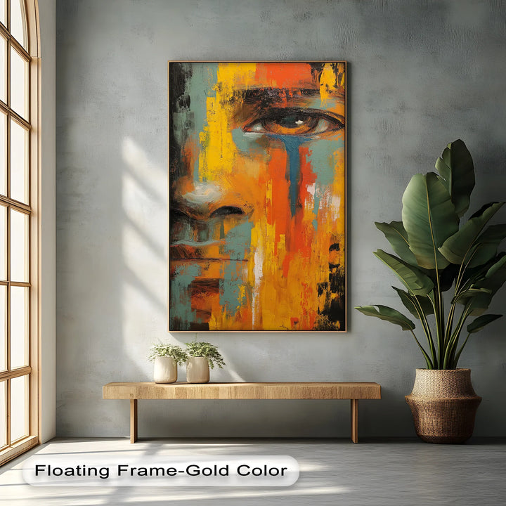Tears of Expression – Emotional Abstract Face Canvas Print - MyPhotoStation