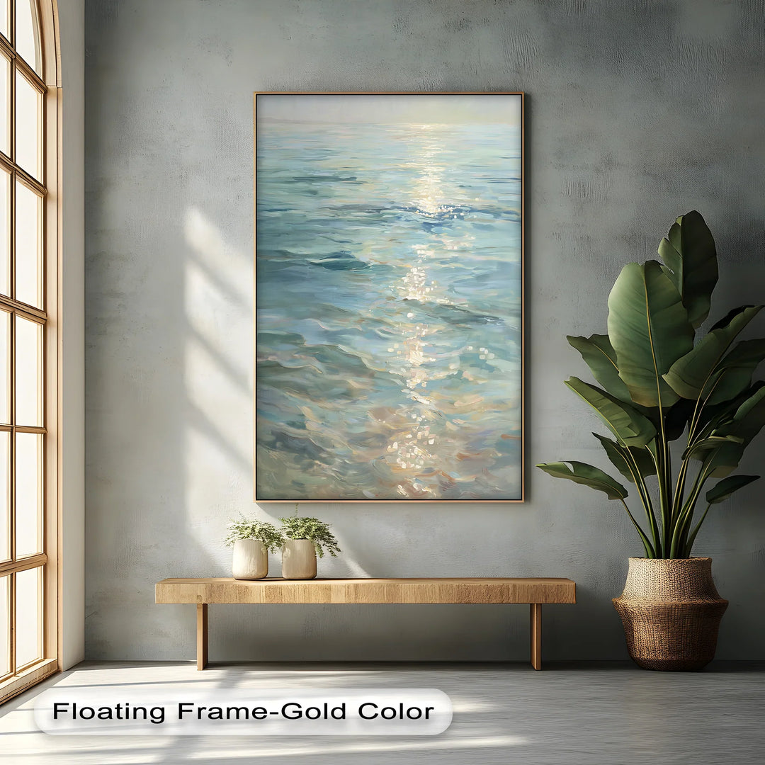 Golden Reflections – Sunlight on Tranquil Ocean Waters Canvas Print - MyPhotoStation
