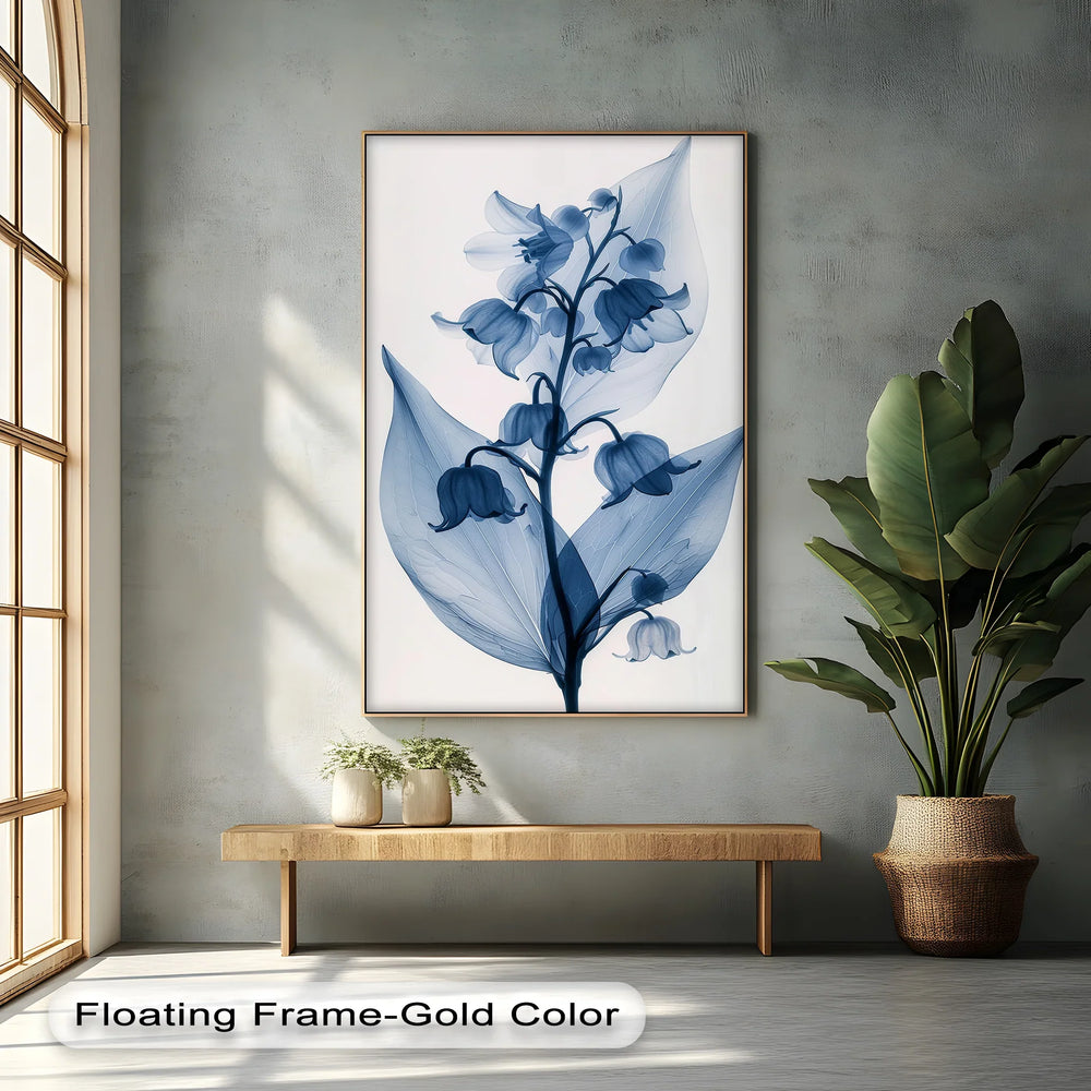 Translucent Lily Elegance – X-Ray Floral Study Blue Canvas Prints - MyPhotoStation