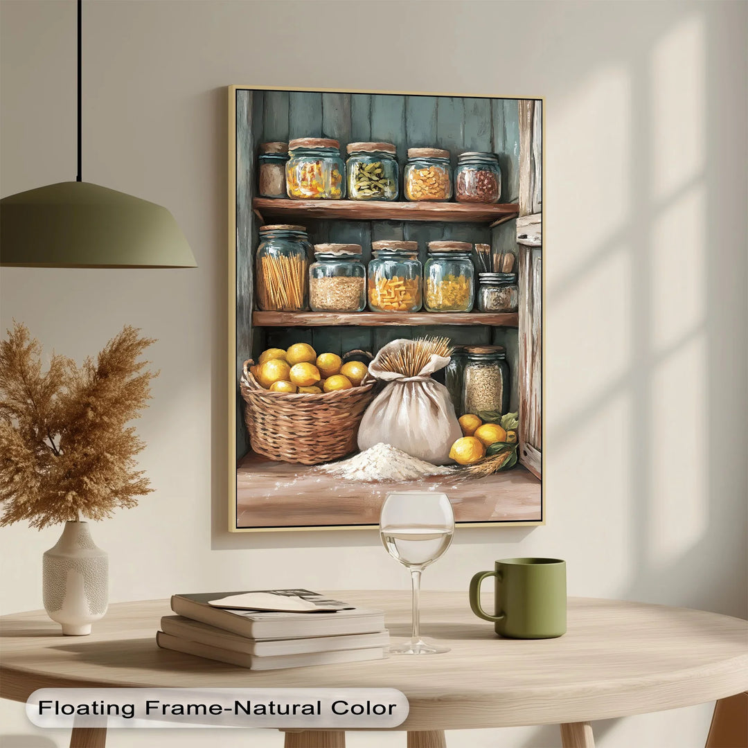 Rustic Pantry Stock – Mediterranean Kitchen Shelf Canvas Print - MyPhotoStation