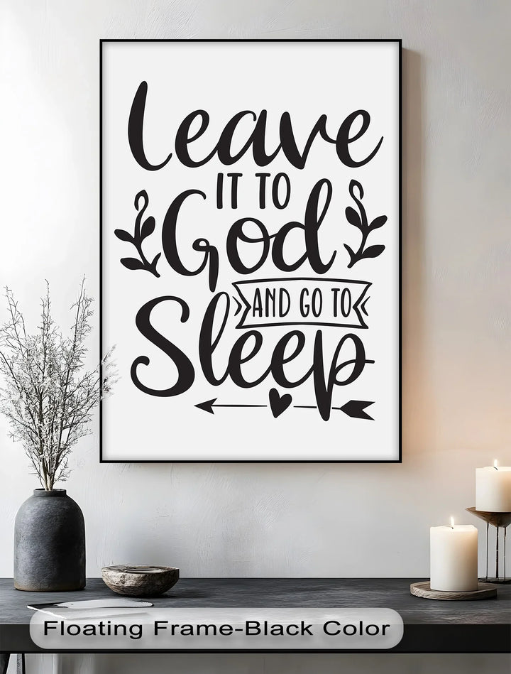 Leave It to God and Go to Sleep – Faith-Inspired Canvas Print - MyPhotoStation