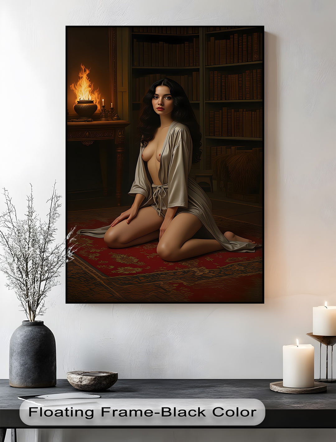 Velvet Flame  – Nude Canvas Print | Large Framed Wall Art