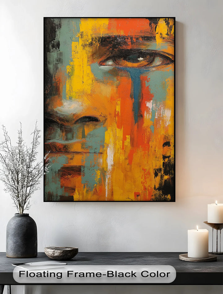 Tears of Expression – Emotional Abstract Face Canvas Print - MyPhotoStation