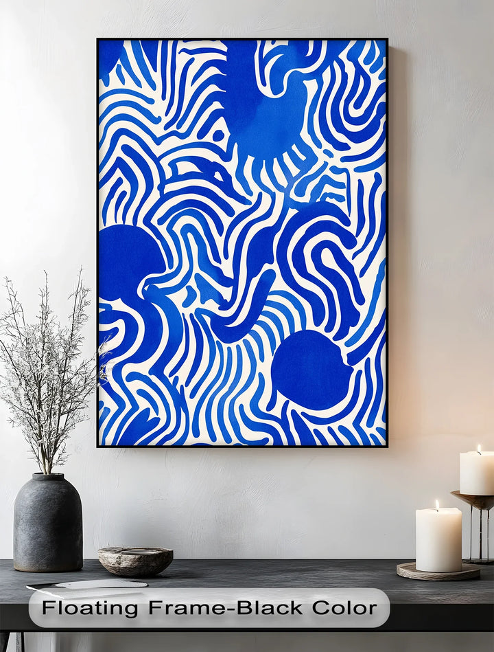 Electric Rhythm – Modern Blue Patterned Canvas Print - MyPhotoStation