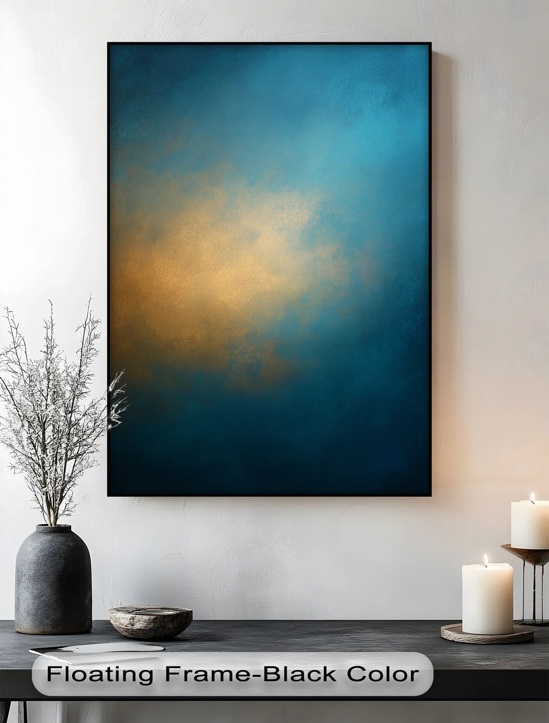 Golden Horizon Fade – Deep Blue and Amber Canvas Print - MyPhotoStation