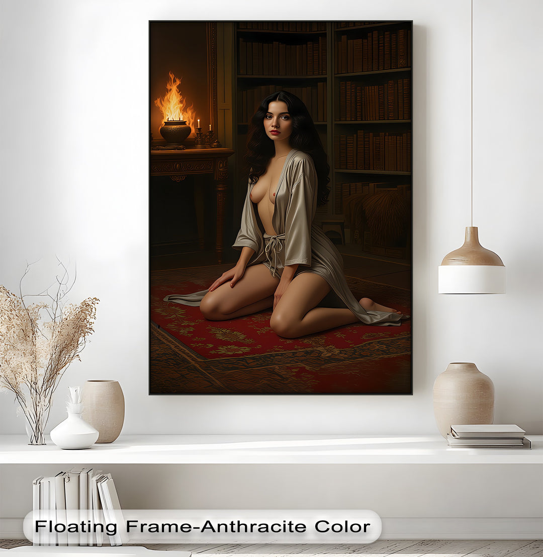Velvet Flame  – Nude Canvas Print | Large Framed Wall Art