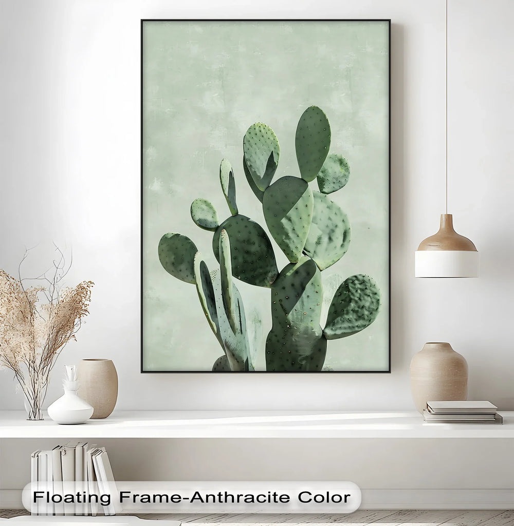 Prickly Pear Cactus Wall Art – Desert Minimalism Canvas Print - MyPhotoStation