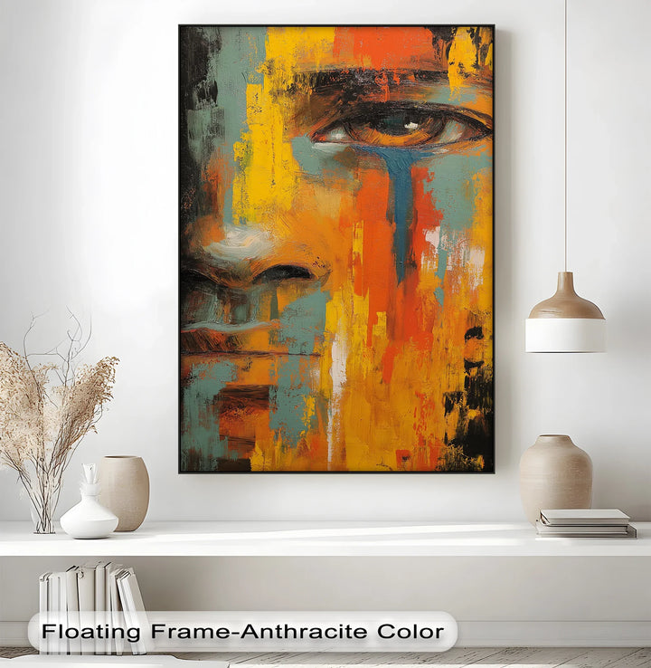 Tears of Expression – Emotional Abstract Face Canvas Print - MyPhotoStation