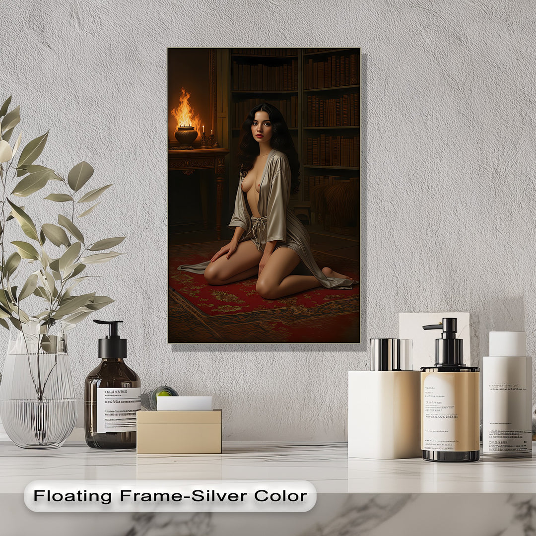 Velvet Flame  – Nude Canvas Print | Large Framed Wall Art