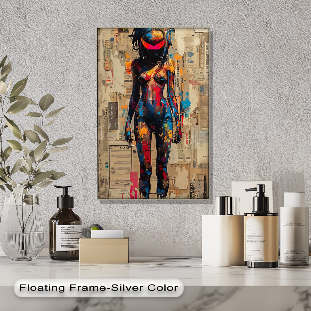 Graffiti Female Silhouette with Visor – Erotic Canvas Print | Artwork Canvas