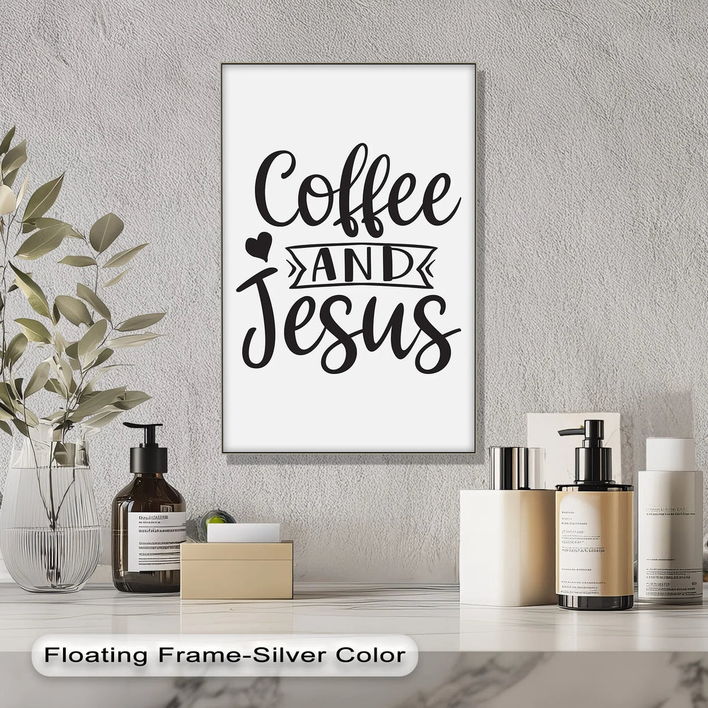 Coffee and Jesus – Minimalist Christian Canvas Print - MyPhotoStation