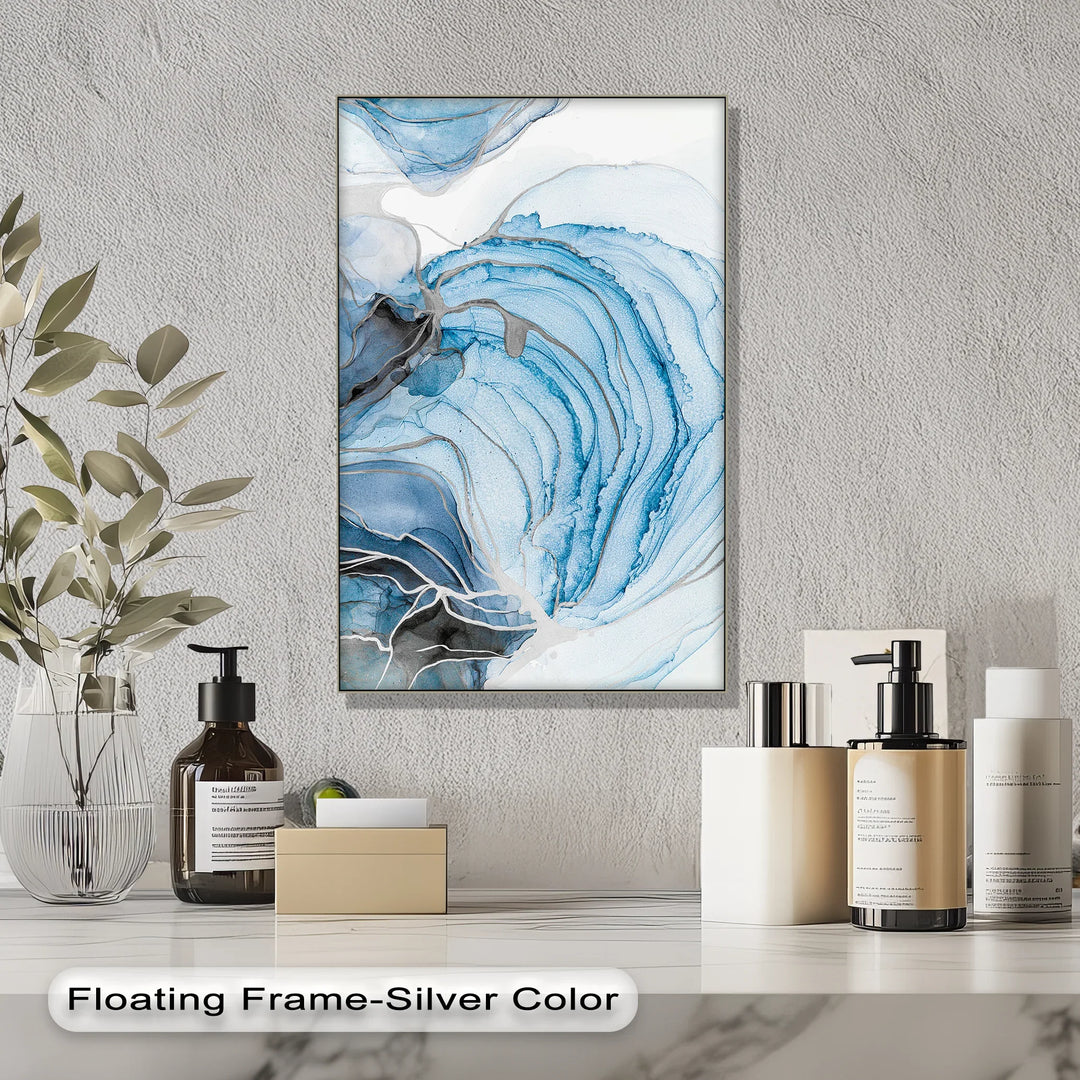 Abyssal Flow – Abstract Ocean Swirl in Indigo and Slate Blue Canvas Prints - MyPhotoStation