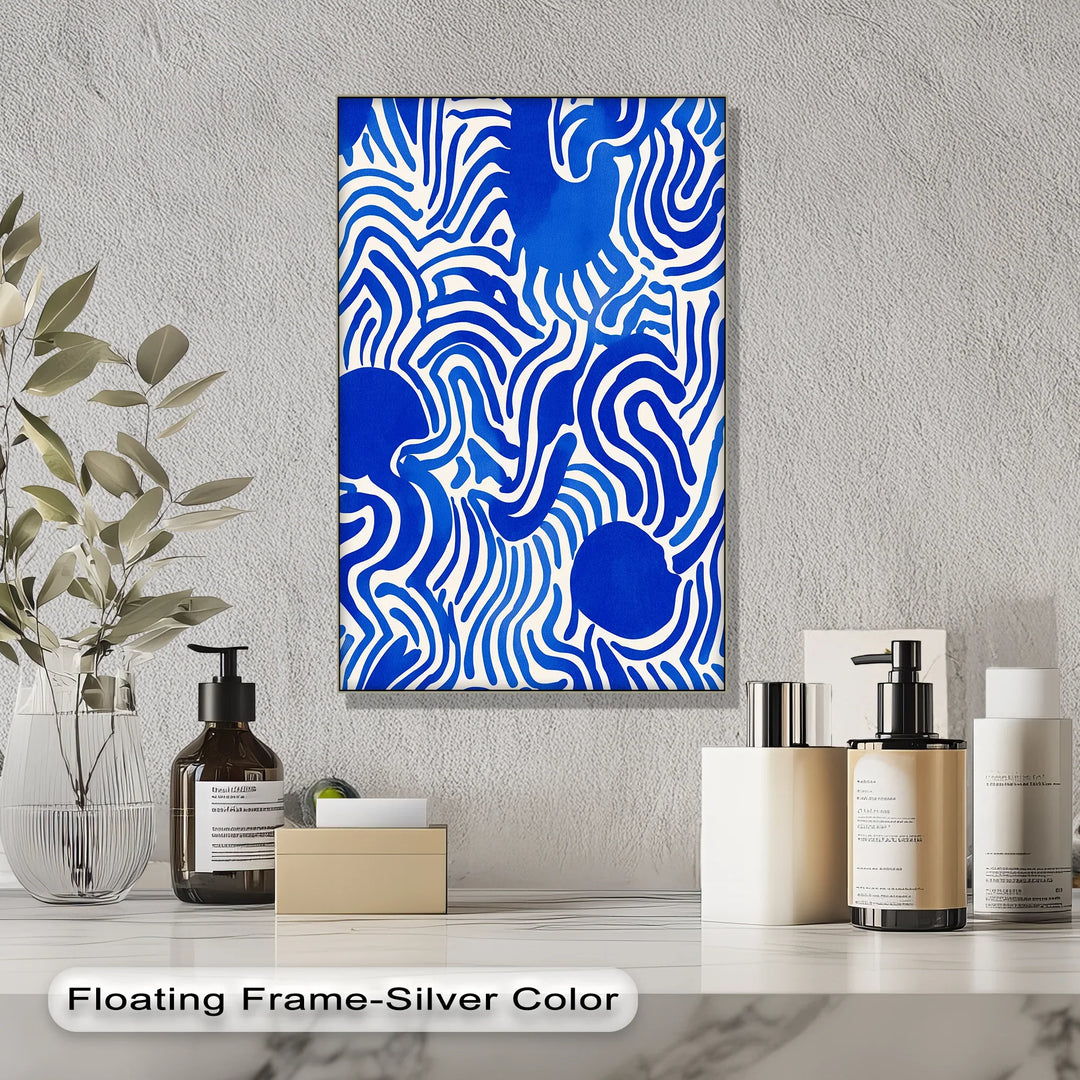 Electric Rhythm – Modern Blue Patterned Canvas Print - MyPhotoStation