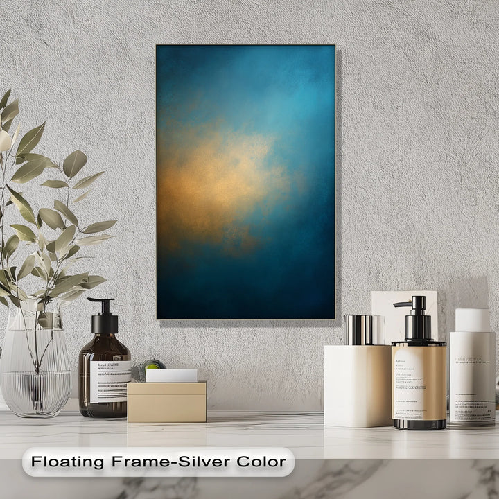 Golden Horizon Fade – Deep Blue and Amber Canvas Print - MyPhotoStation