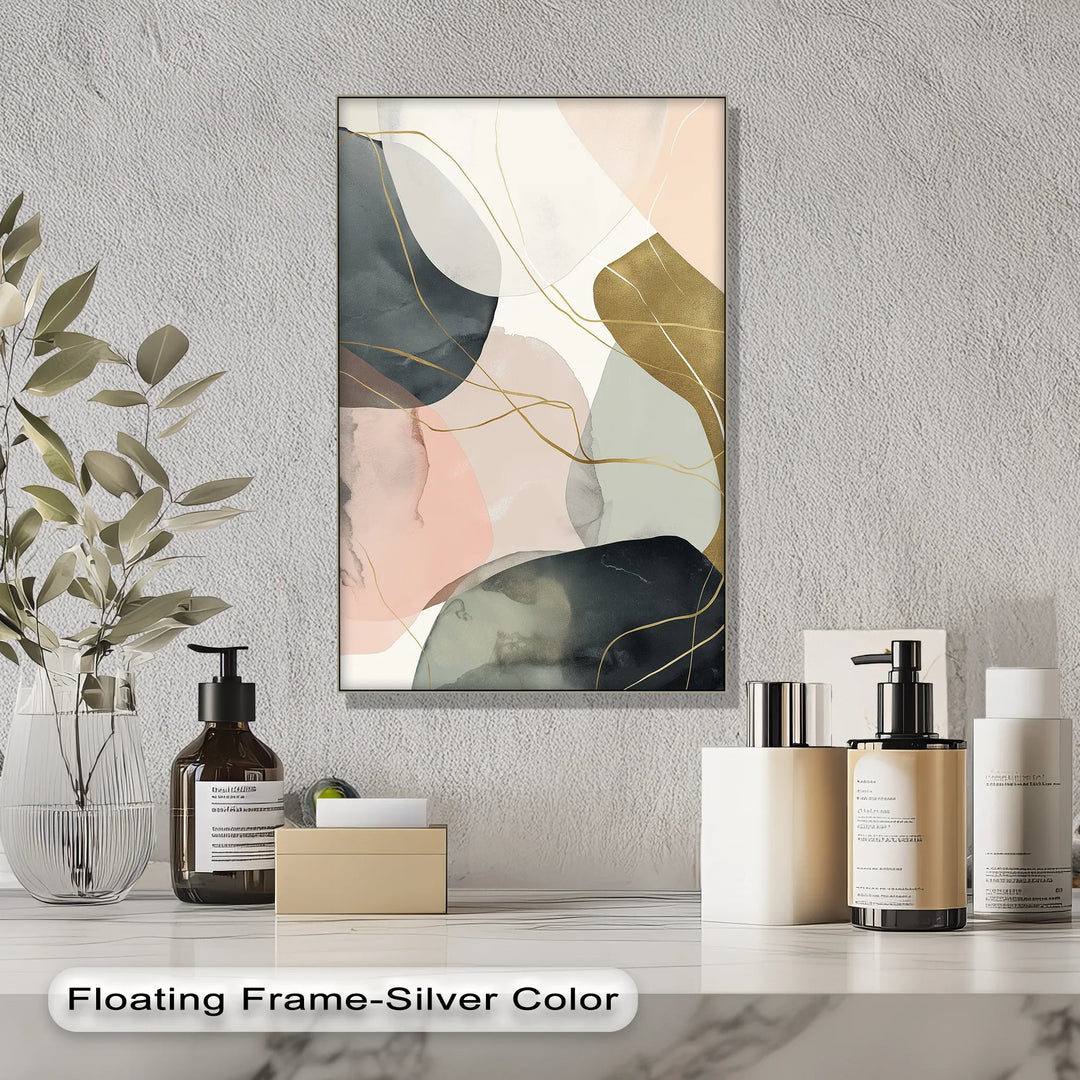 Golden Contours – Minimalist Earth-Tone Abstract Canvas Print - MyPhotoStation
