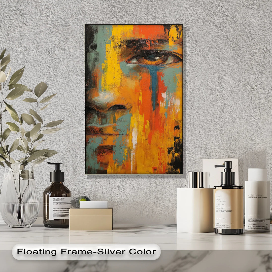 Tears of Expression – Emotional Abstract Face Canvas Print - MyPhotoStation