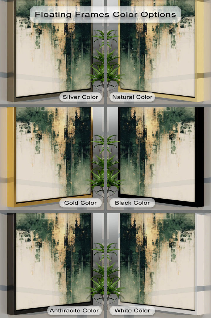 Urban Fade – Textured Green and Gold Abstract Canvas Print - MyPhotoStation