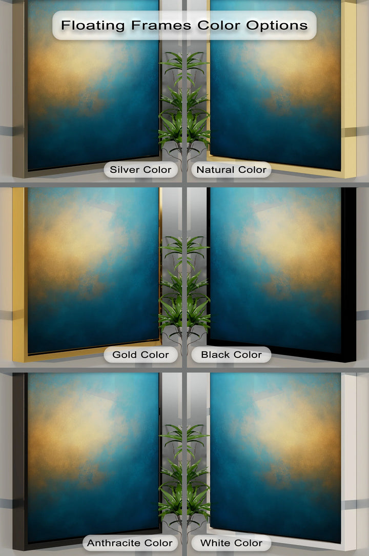 Golden Horizon Fade – Deep Blue and Amber Canvas Print - MyPhotoStation