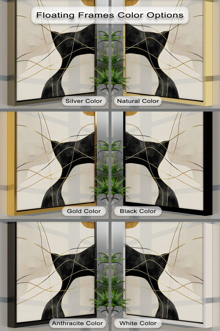 Golden Balance – Modern Black and Gold Abstract Canvas Print - MyPhotoStation