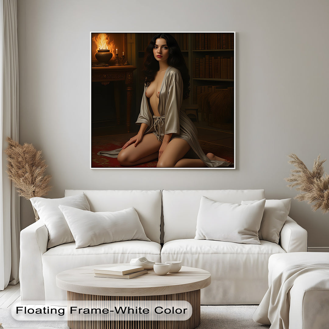 Velvet Flame  – Nude Canvas Print | Large Framed Wall Art