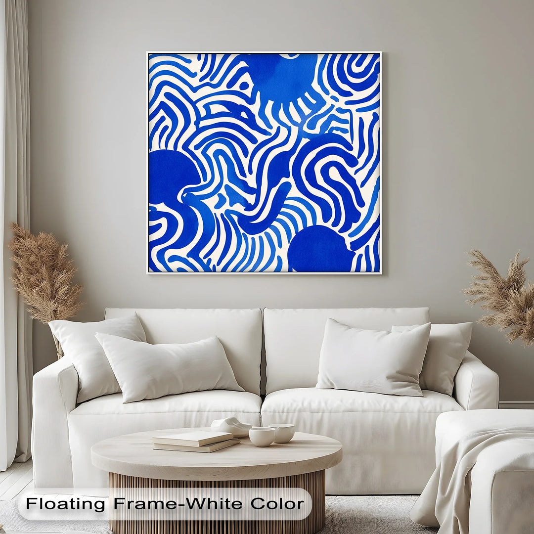 Electric Rhythm – Modern Blue Patterned Canvas Print - MyPhotoStation