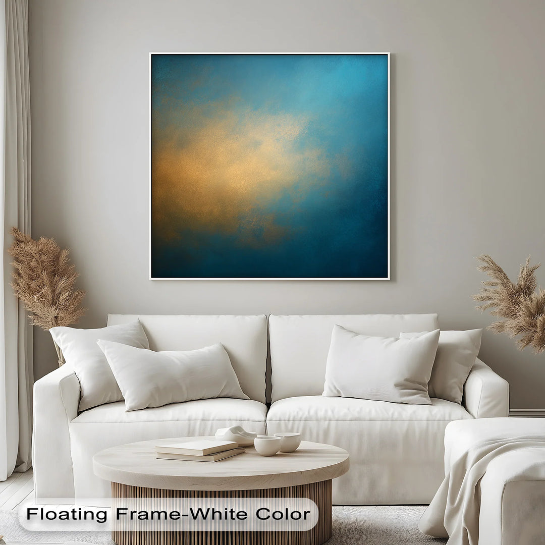 Golden Horizon Fade – Deep Blue and Amber Canvas Print - MyPhotoStation