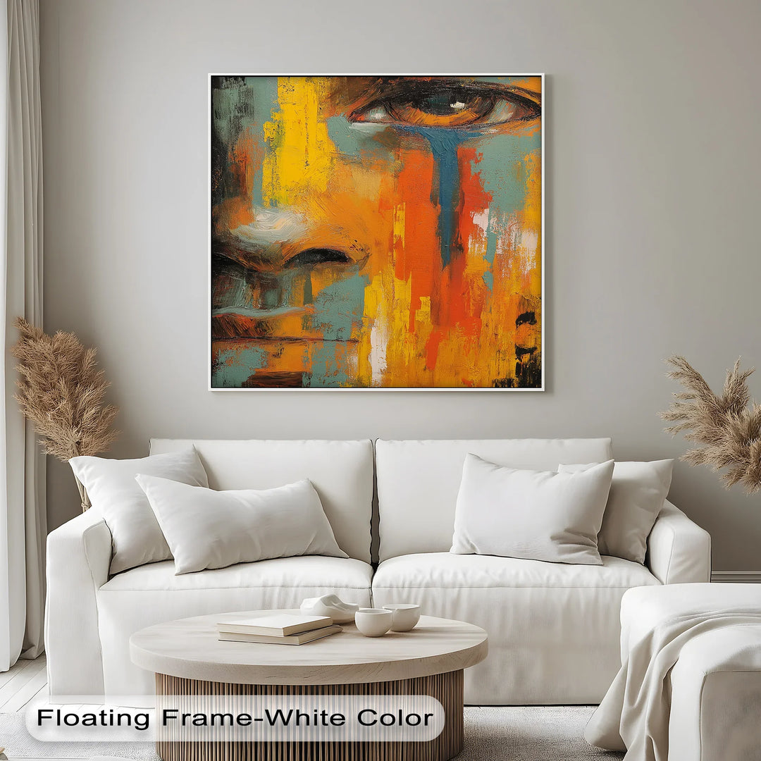 Tears of Expression – Emotional Abstract Face Canvas Print - MyPhotoStation