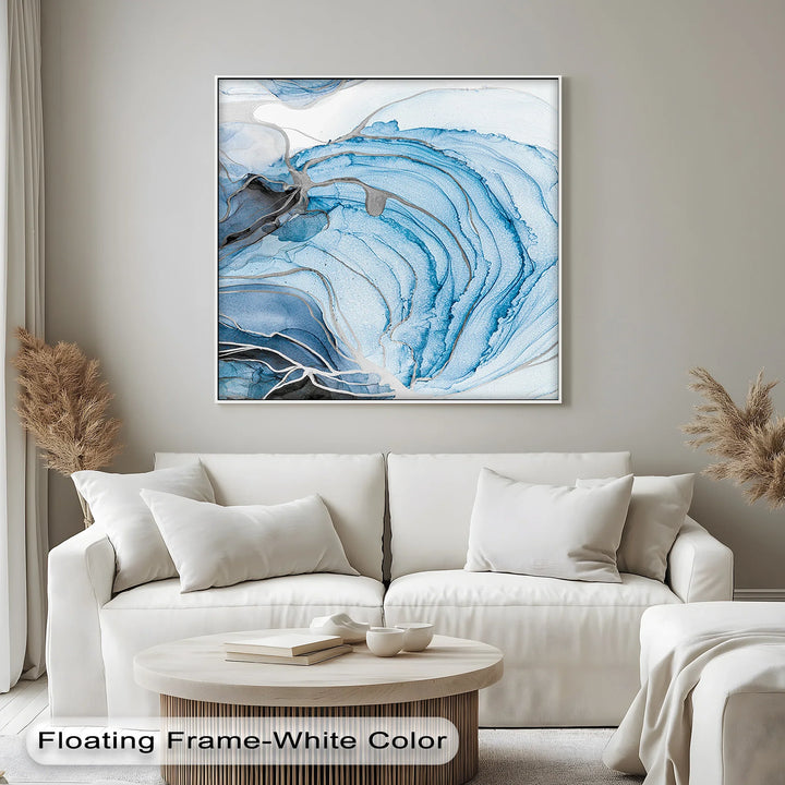 Abyssal Flow – Abstract Ocean Swirl in Indigo and Slate Blue Canvas Prints - MyPhotoStation