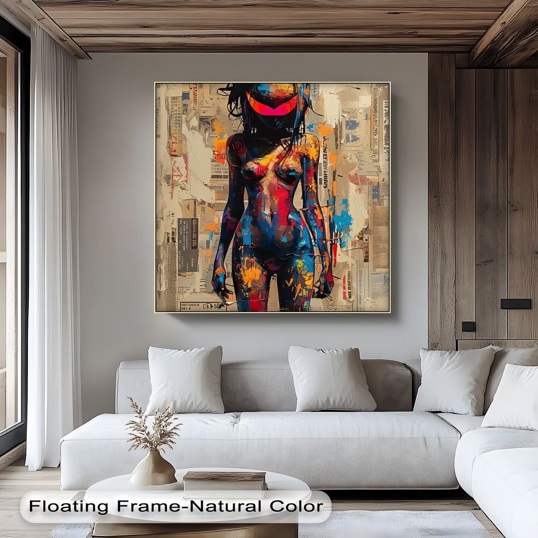 Graffiti Female Silhouette with Visor – Erotic Canvas Print | Artwork Canvas