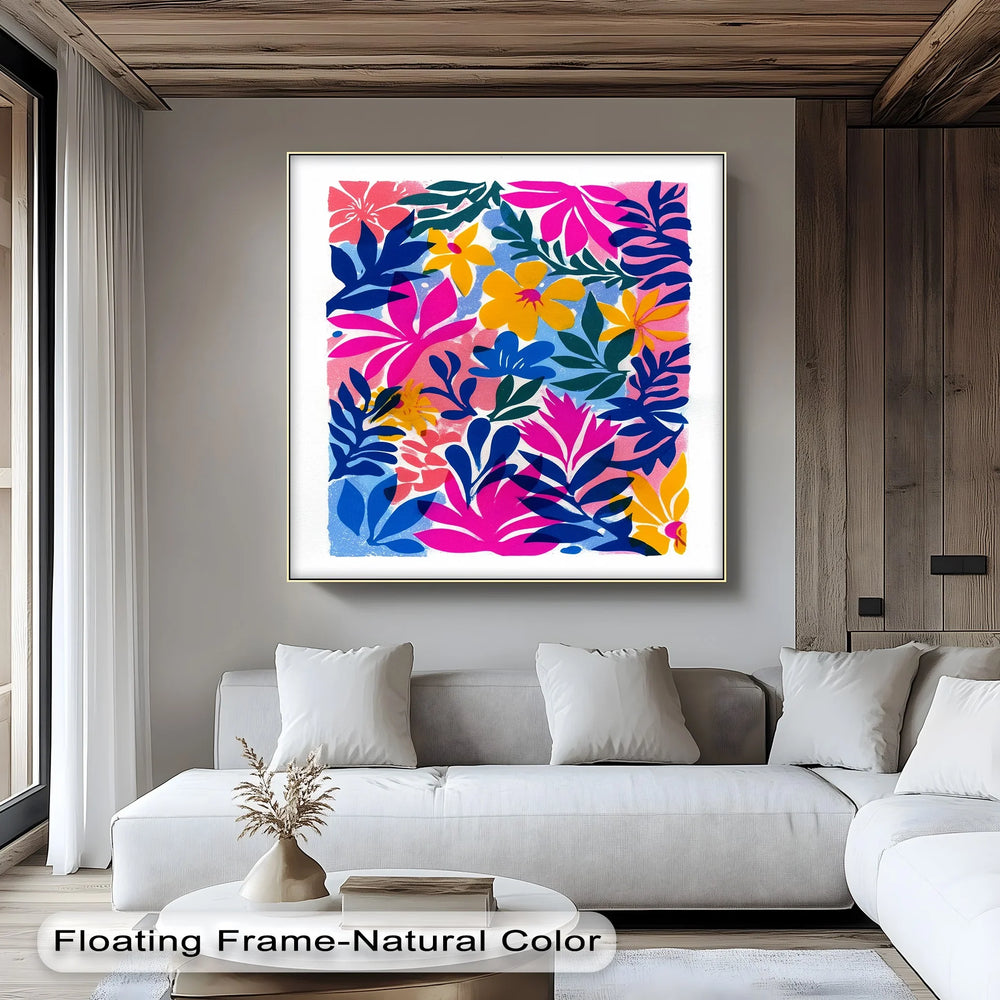 Tropical Bloom Explosion – Colorful Floral Abstract Canvas Print - MyPhotoStation