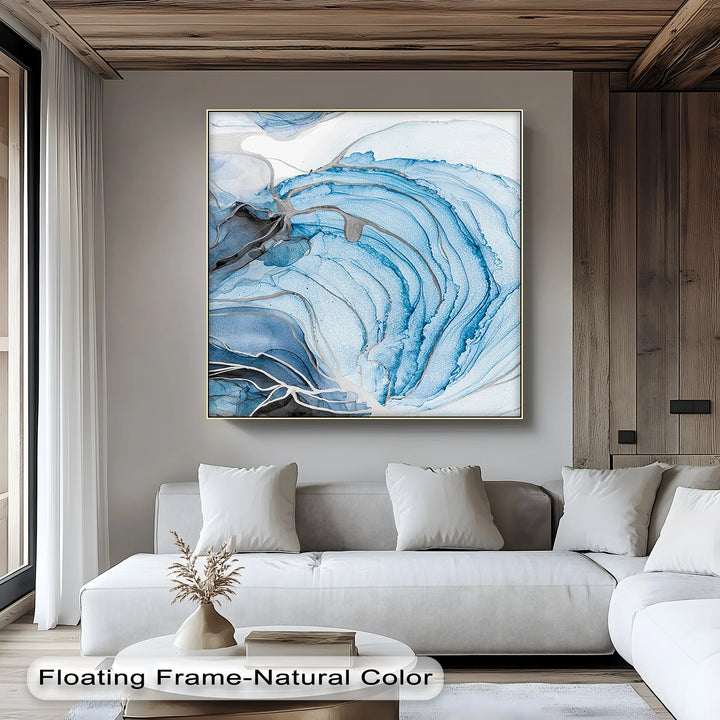 Abyssal Flow – Abstract Ocean Swirl in Indigo and Slate Blue Canvas Prints - MyPhotoStation